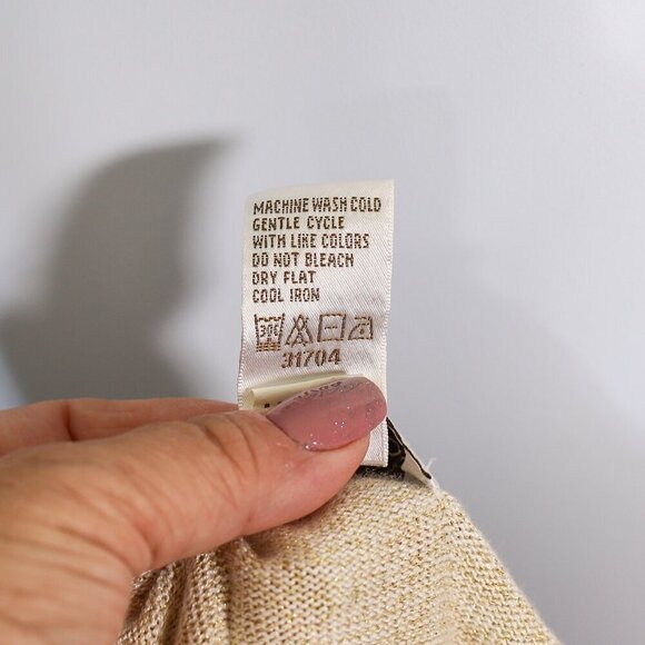 Drapers & Damons Sweater Womens L Gold Metallic Knit Sparkly Stretchy Pullover - Picture 8 of 8